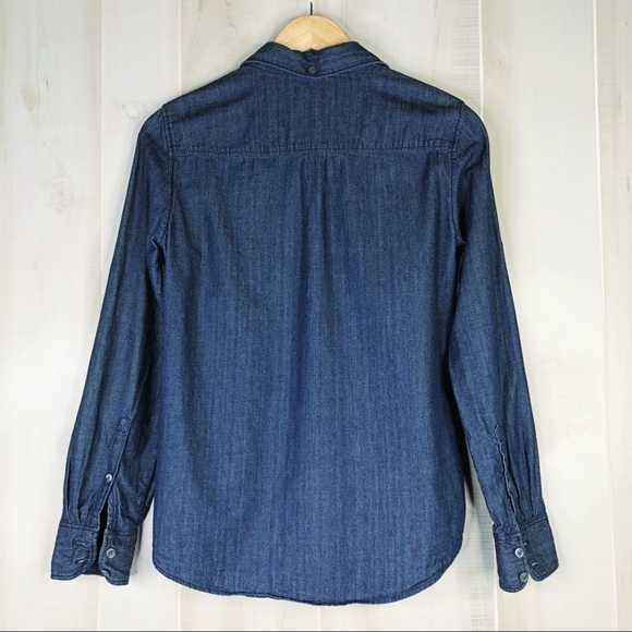 J. Crew Denim Button-Down Shirt Size 4 - Picture 3 of 4